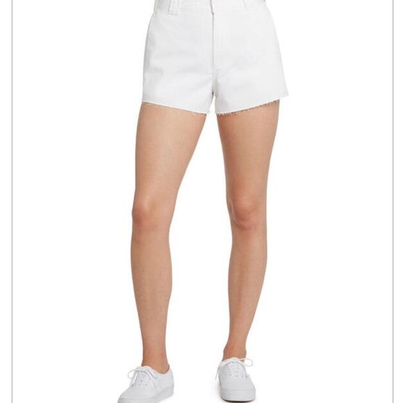 Dickies Girl Juniors' High Rise Fray white shorts size 7 28 waist - Picture 2 of 10